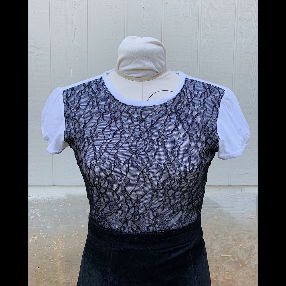 Target Behnaz Sarafpour (S) B&W Lace Shirt